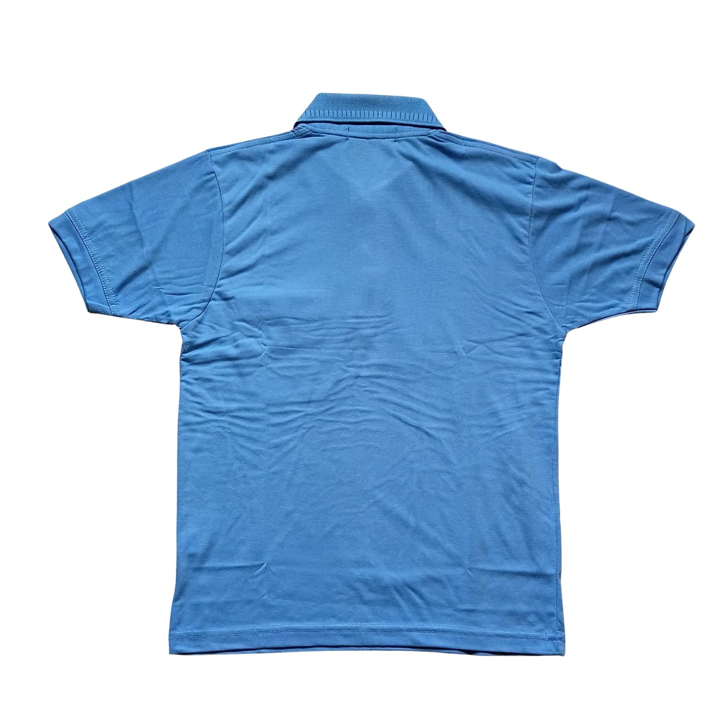 Sky blue Solid Cotton T-Shirt with Side Pocket