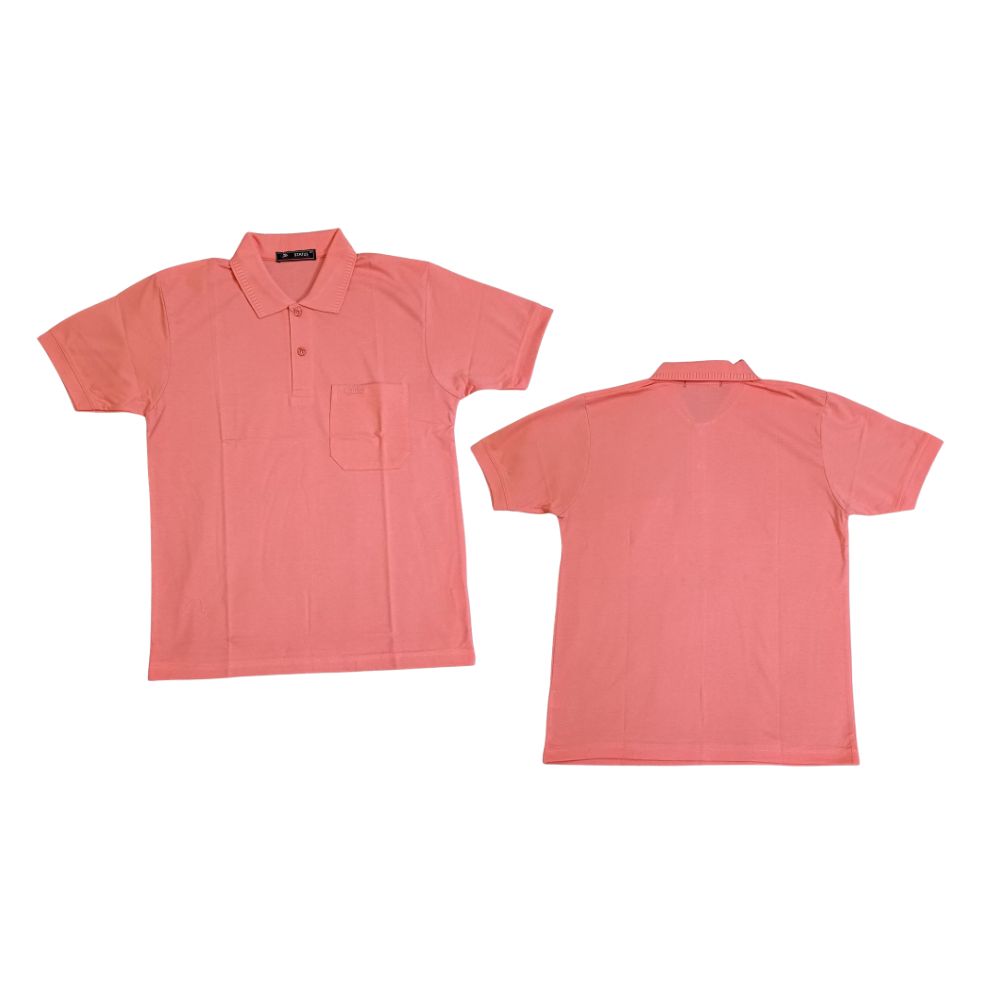 Pink Solid Cotton T-Shirt with Side Pocket