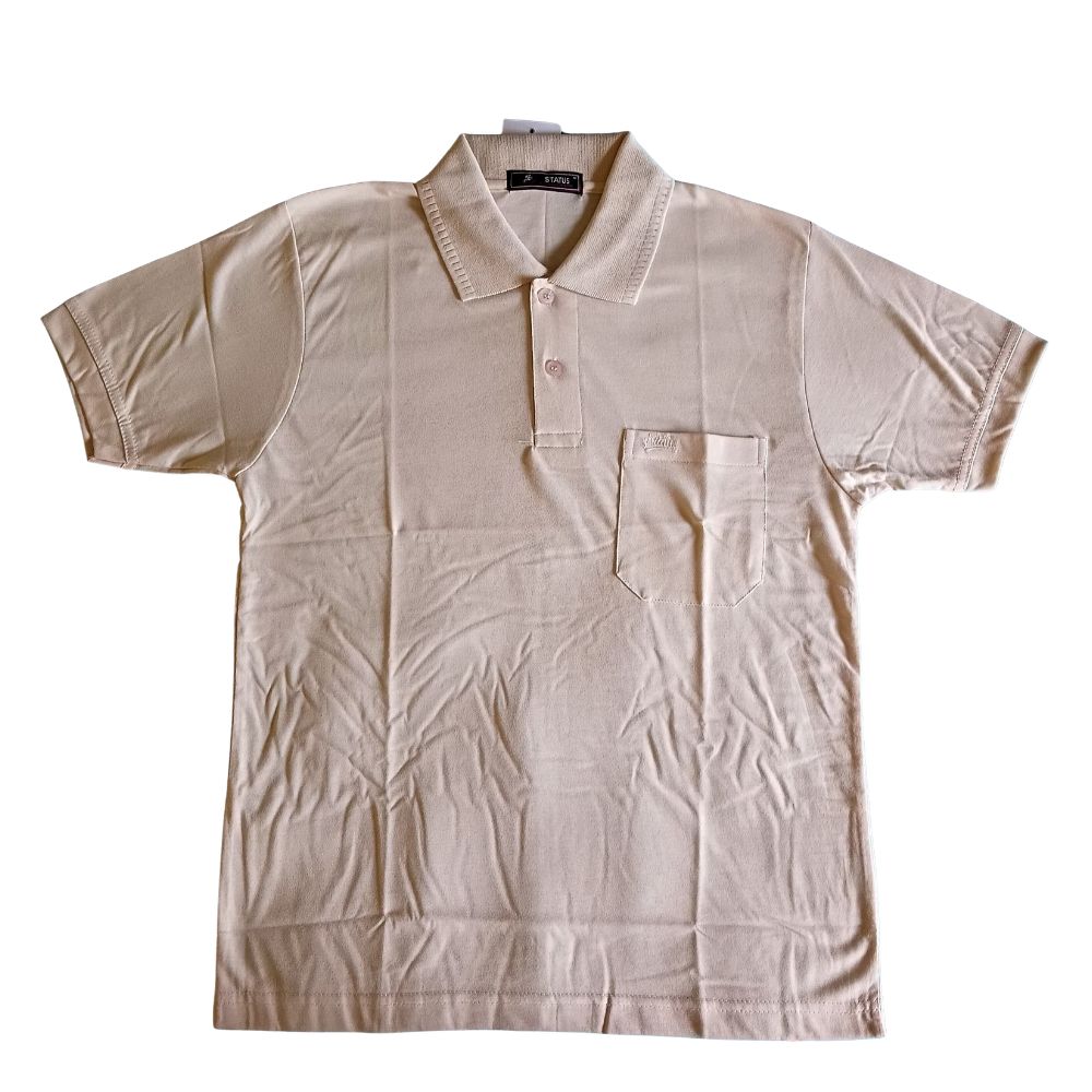 Off White Solid Cotton T-Shirt with Side Pocket