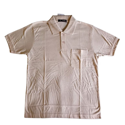 Off White Solid Cotton T-Shirt with Side Pocket
