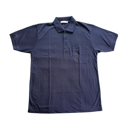 Navy blue Solid Cotton T-Shirt with Side Pocket