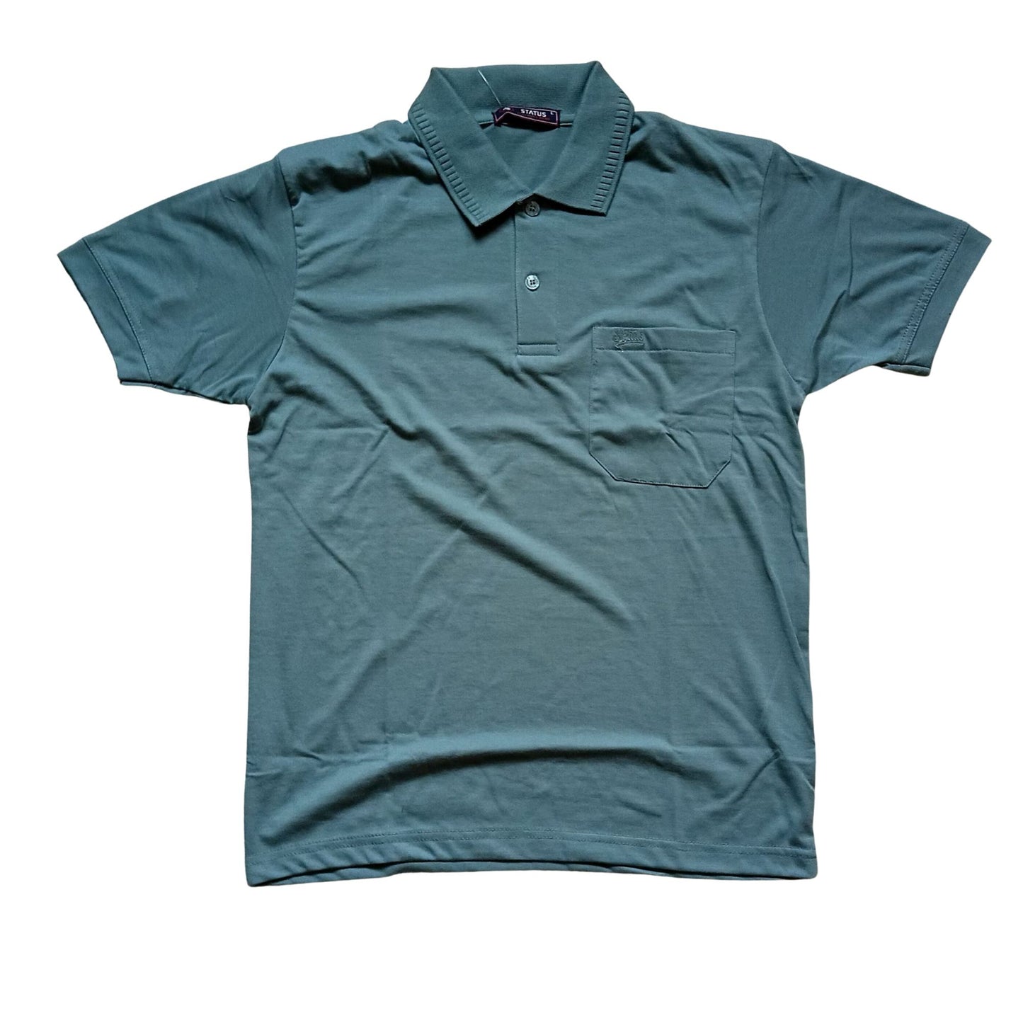 Forest Green Solid Cotton T-Shirt with Side Pocket
