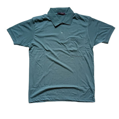 Forest Green Solid Cotton T-Shirt with Side Pocket