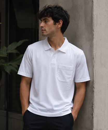 Milk White Solid Cotton T-Shirt with Side Pocket